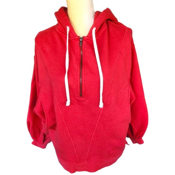 Free People High Road Pullover 1/4 Zip Hoodie Over-Sized Women's Size XS - Picture 2 of 11